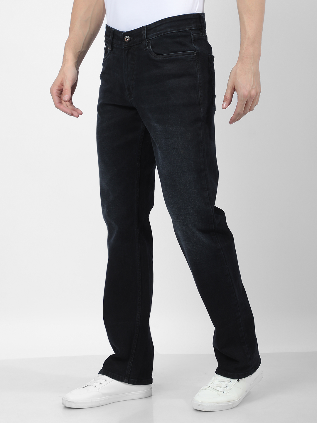 Numero Uno Men Faded Black Jeans